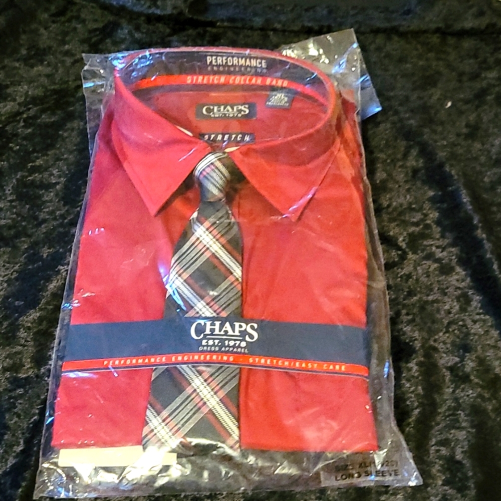 🆕️ Chaps  Boys Shirt & Tie Combo Size XL 18/20